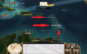 Britain's targets in its initial Caribbean offensive