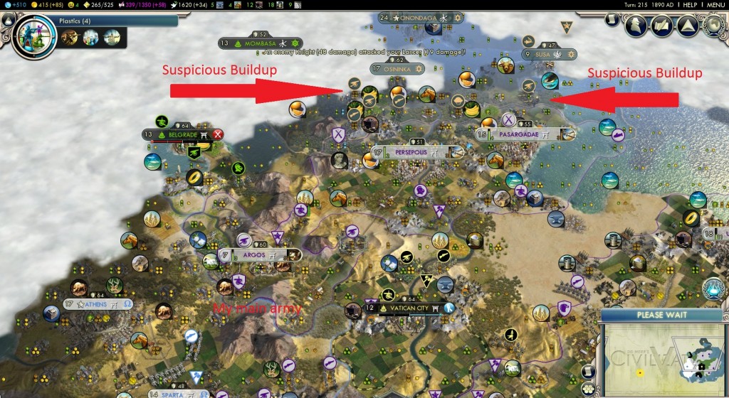 Civ5GK - Massing along border - Captioned