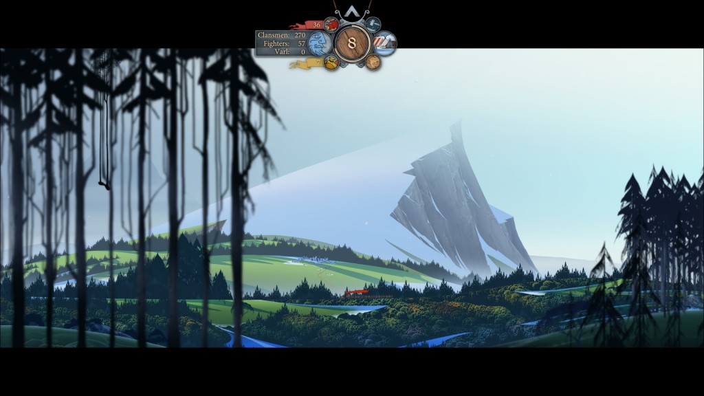 The Banner Saga's lovely overworld.