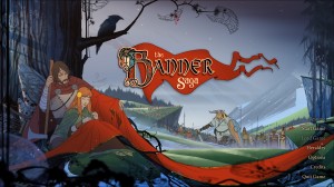 Start the game! Banner Saga has a gorgeous title screen.