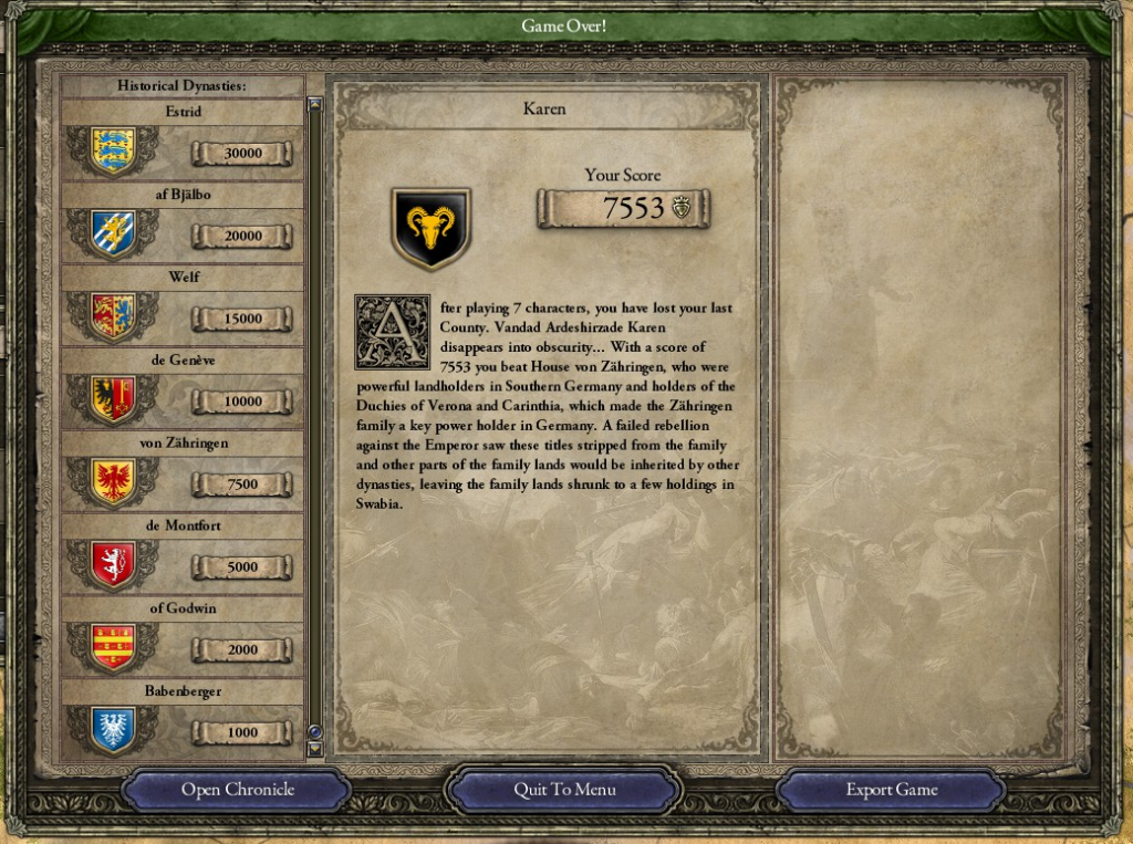 CK2 Karen Game Over