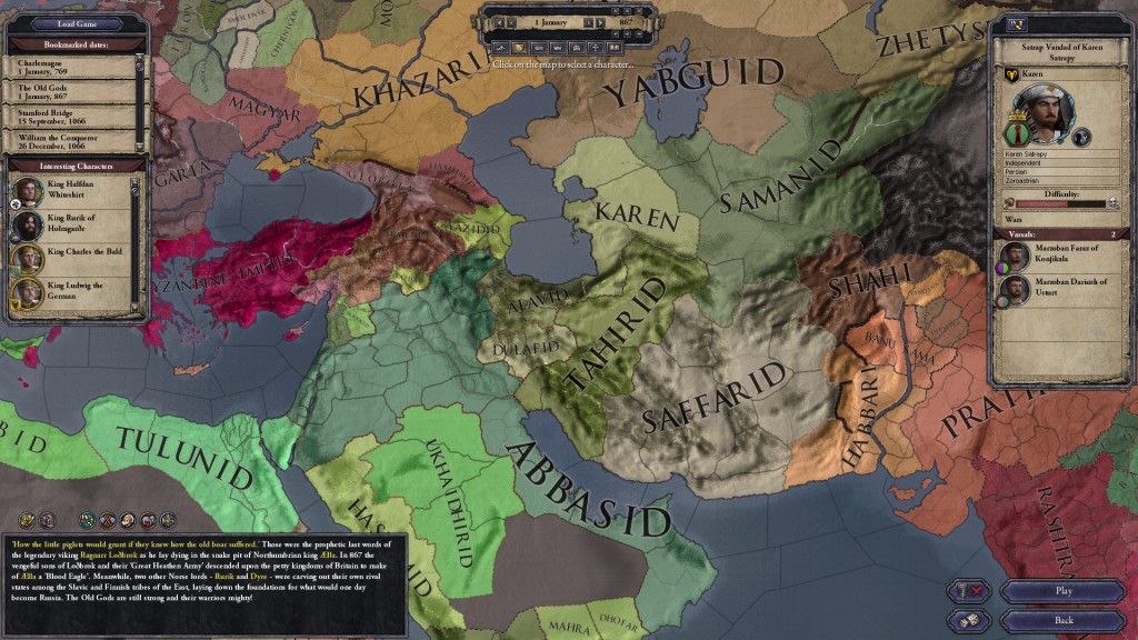 Vandad, the leader of House Karen, can muster an army of ~4,000-5,000 (including one-off starting troops). The Saffarids to the southeast start with around 15,000-20,000. After 150 years, the Abbasids to the southwest could muster even more!