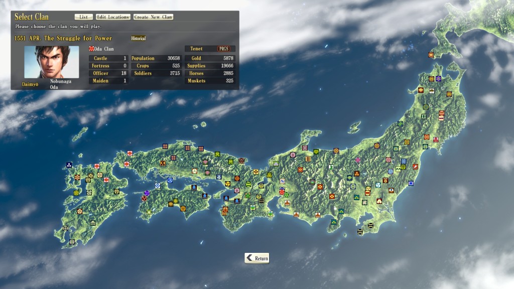 Nobunaga's Ambition - Map of Japan