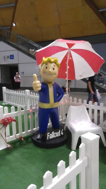 I posed with this same Vault Boy prop last year.